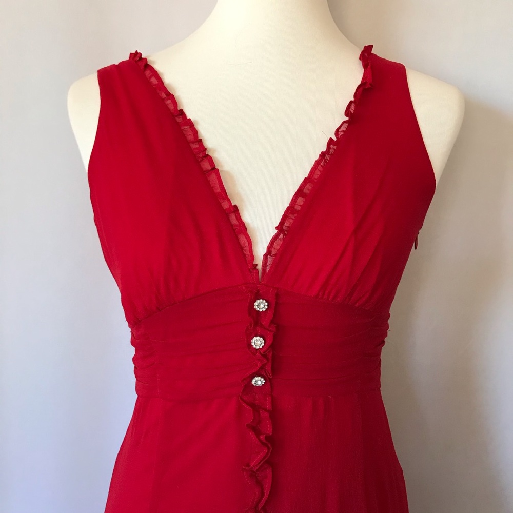 Jonathan Martin Red Silk Dress Size 6